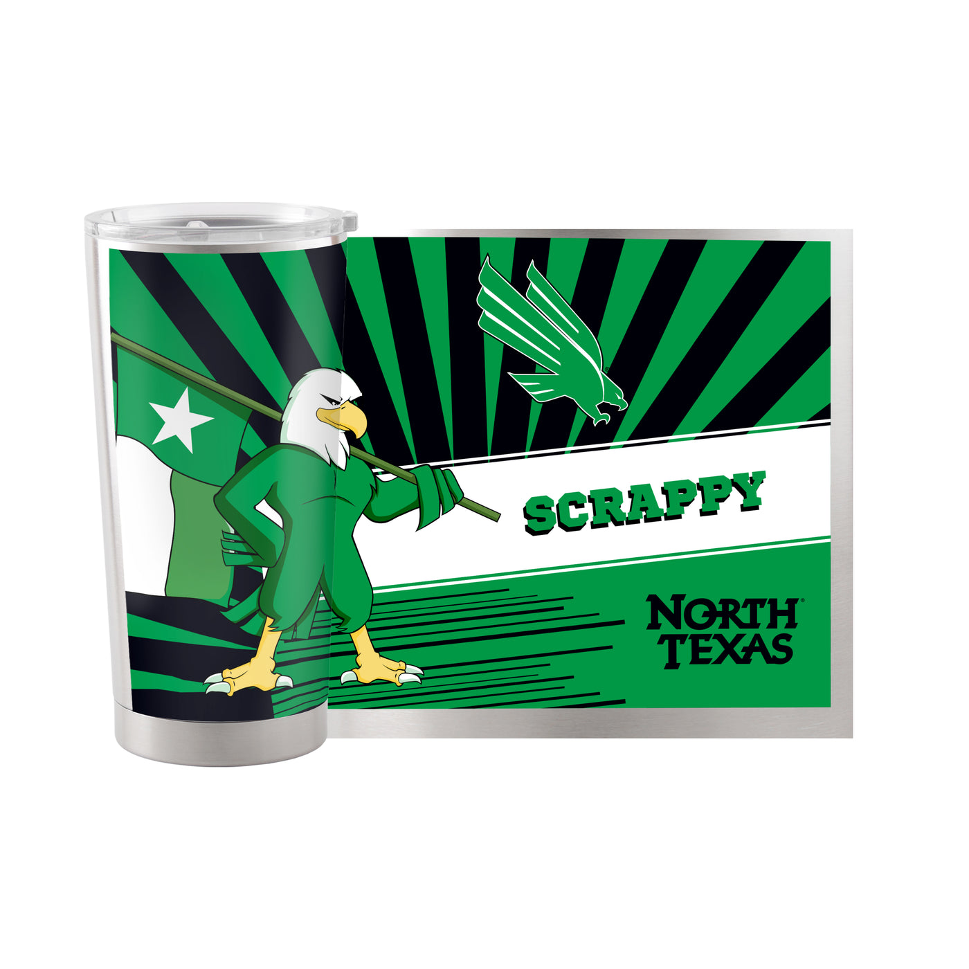 North Texas 20oz Mascot Stainless Tumbler