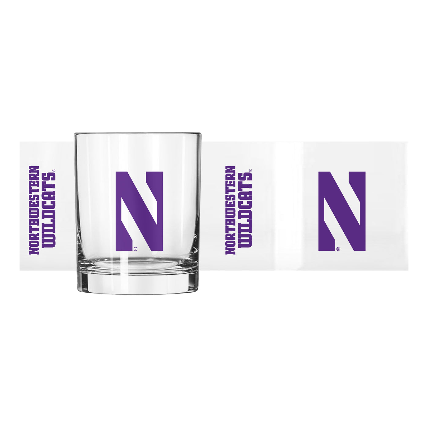 Northwestern 14oz Gameday Rocks Glass