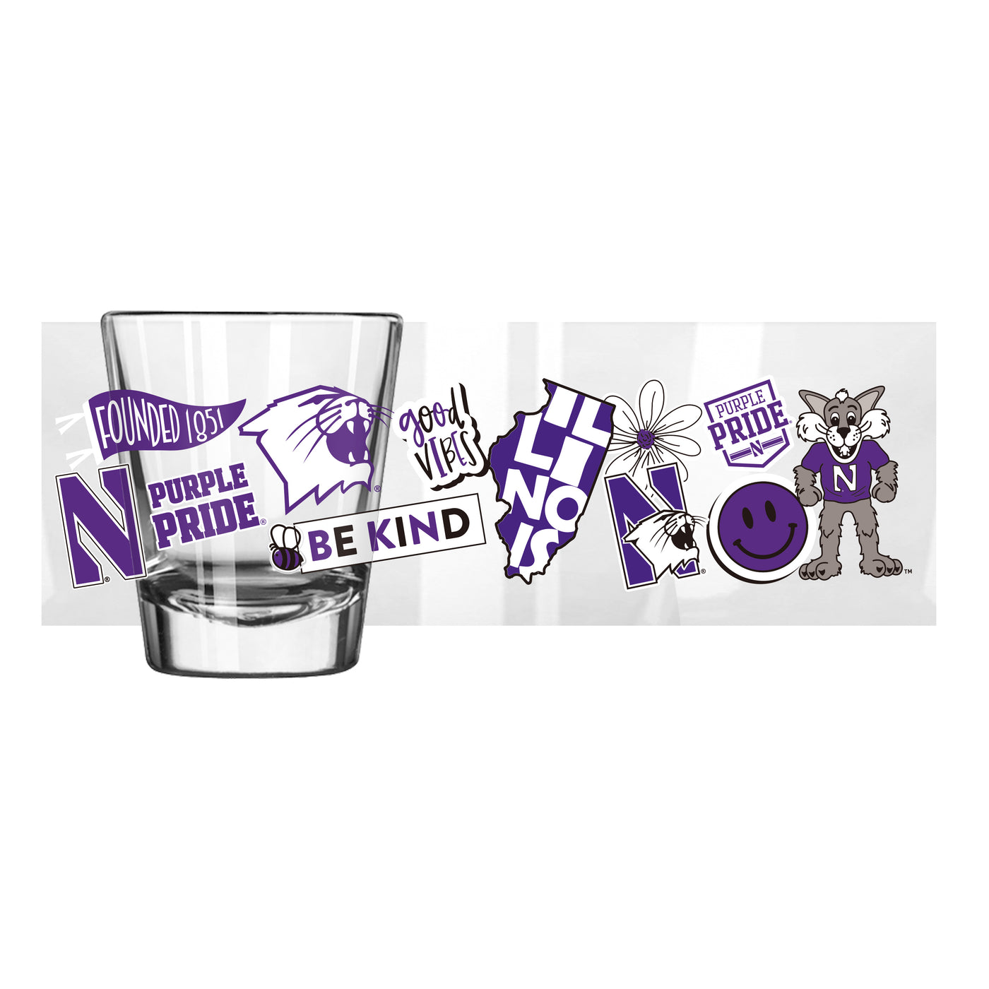 Northwestern 2oz Native Shot Glass