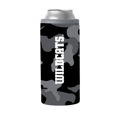 Northwestern 12oz Black Camo Slim Can Coolie