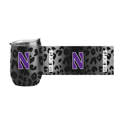 Northwestern Leopard 16oz Black Powdercoat Curved Beverage