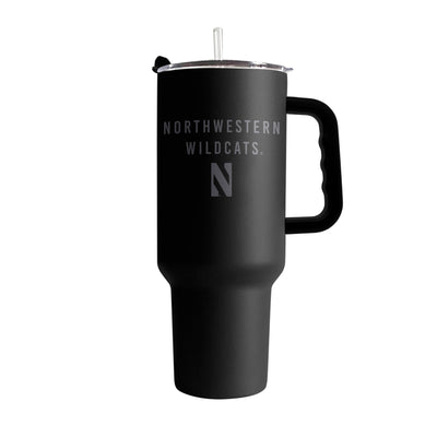 Northwestern 40oz Black Tonal Powder Coat Tumbler
