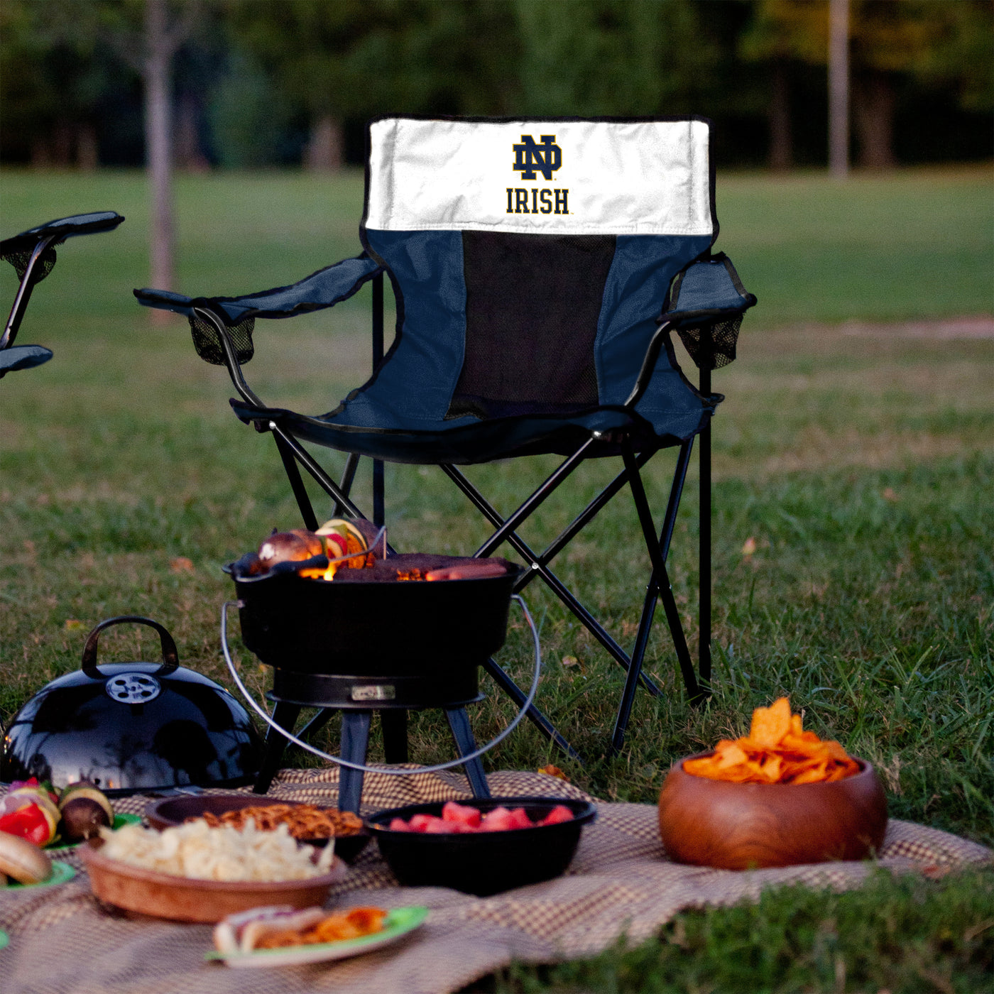 Notre Dame Navy/White Elite Chair - Logo Brands