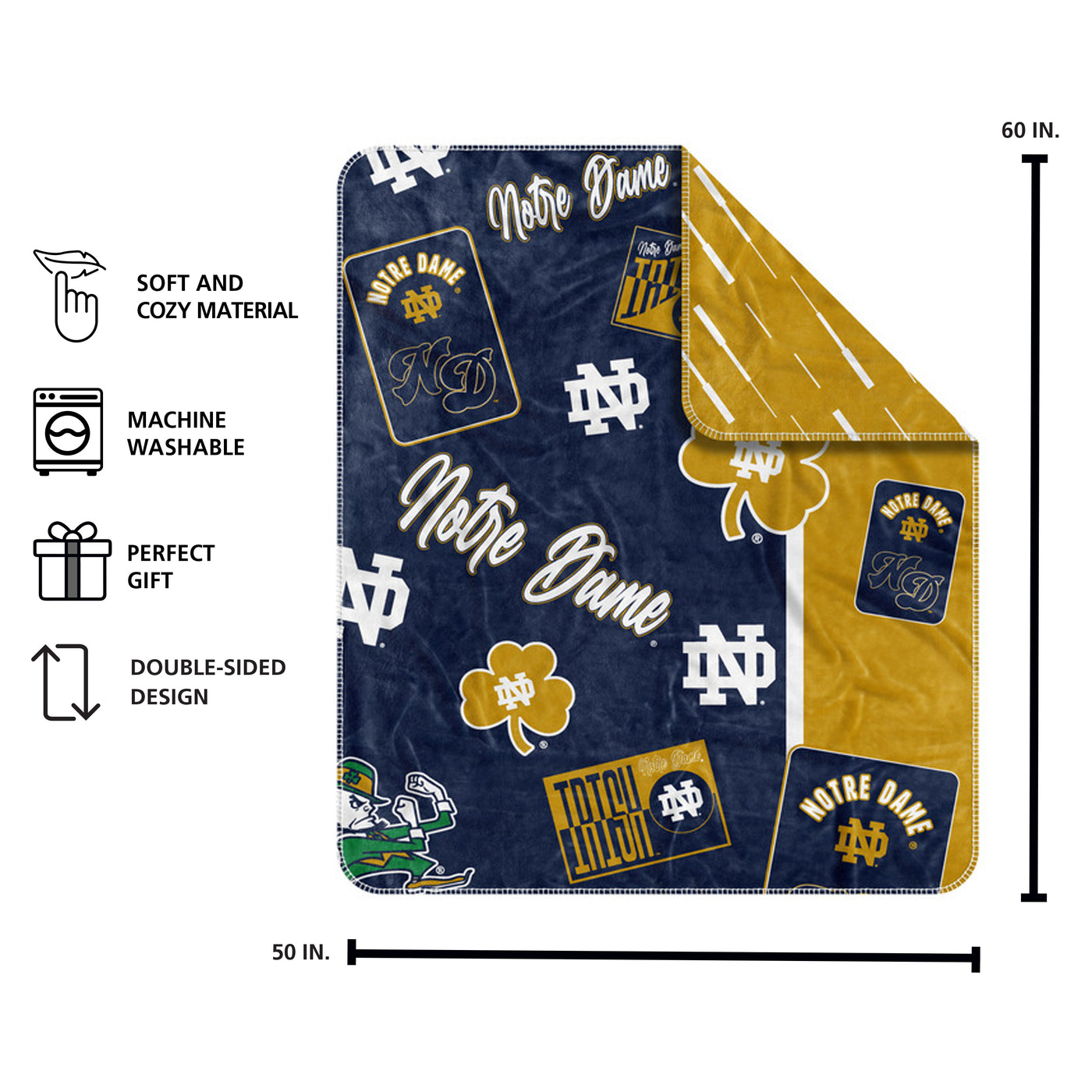 Notre Dame Dream Weave Throw 50x60