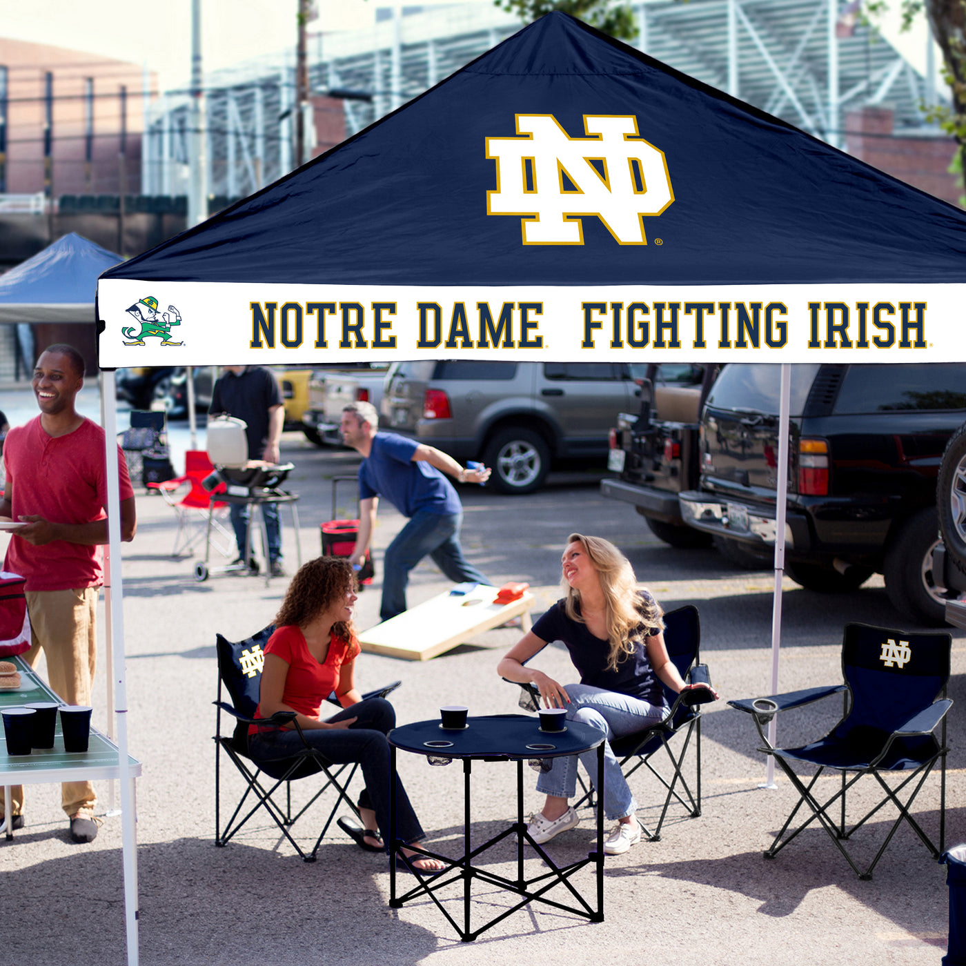 Notre Dame Navy/White Checkerboard Canopy - Logo Brands