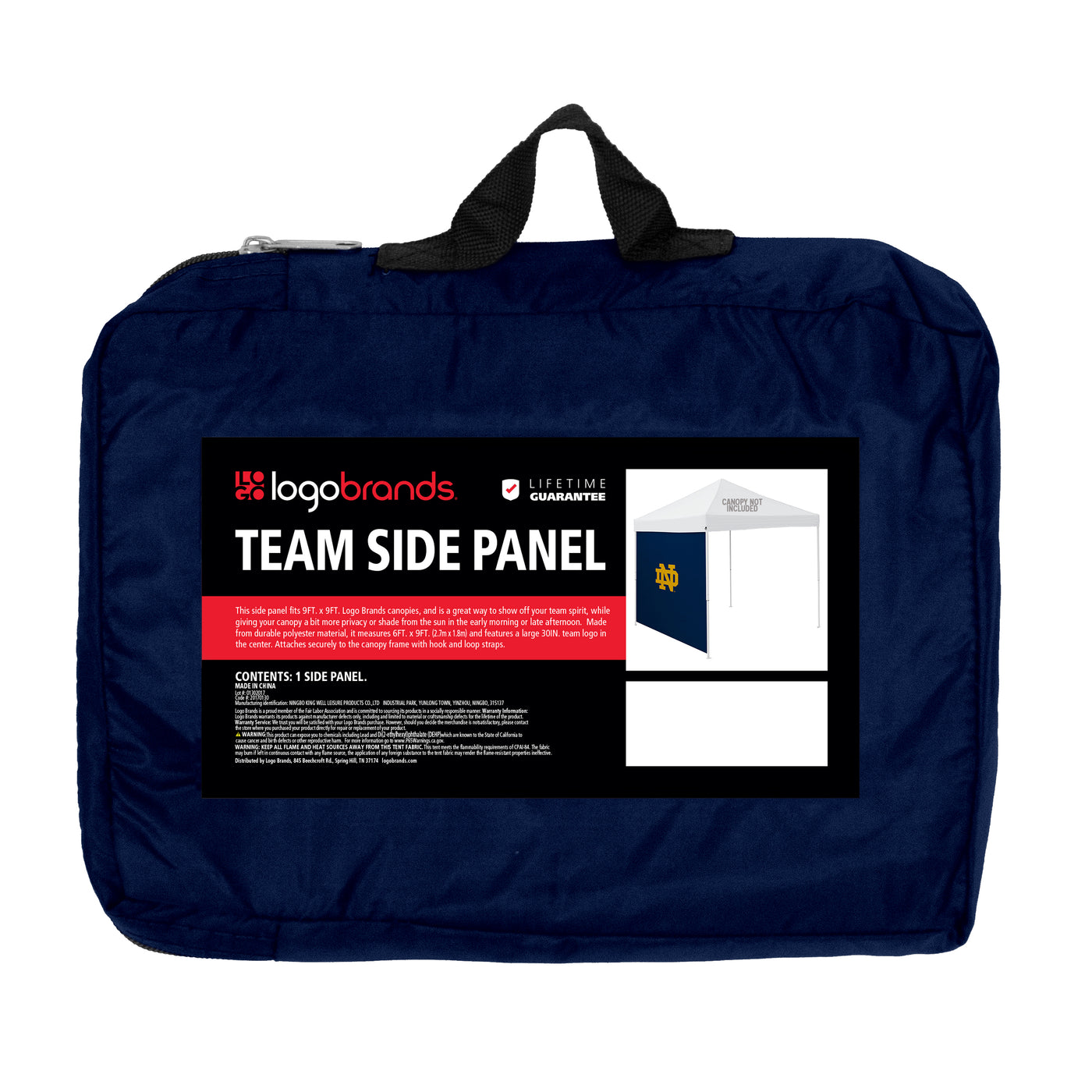 Notre Dame 9 x 9 Side Panel - Logo Brands