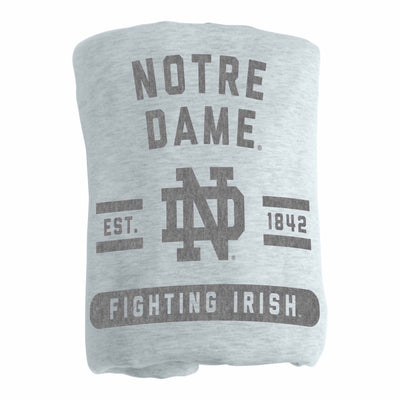 Notre Dame Athletic Gray Sublimated Sweatshirt Blanket