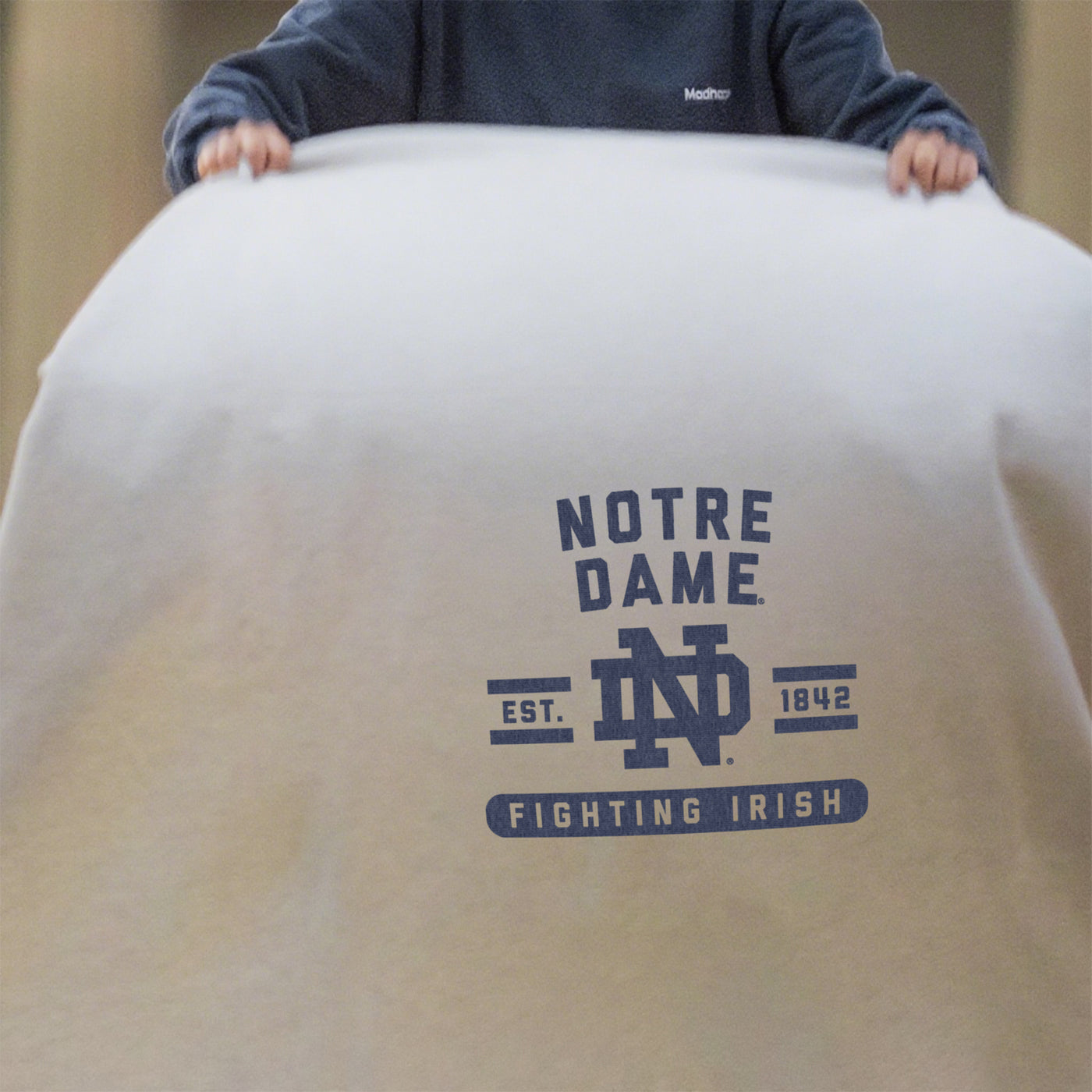 Notre Dame Sublimated Sweatshirt Blanket - Logo Brands