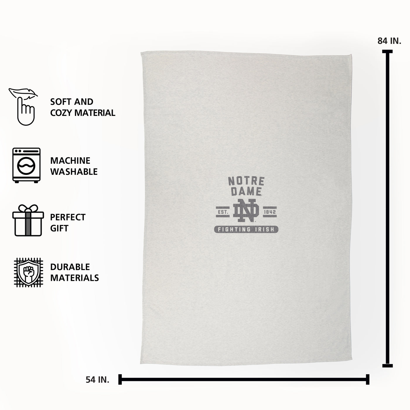 Notre Dame Sublimated Sweatshirt Blanket - Logo Brands