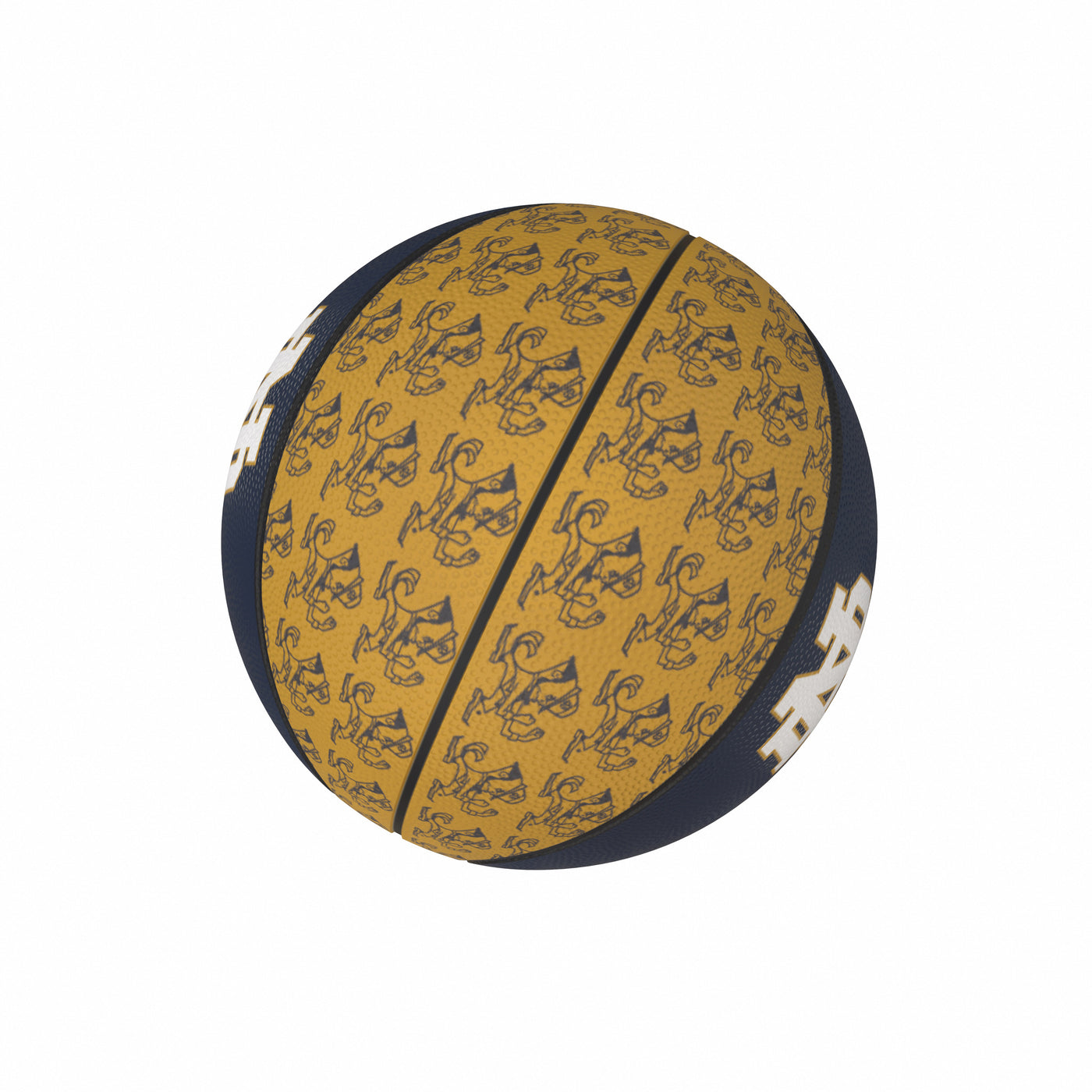 Notre Dame Repeating Logo Mini-Size Rubber Basketball - Logo Brands