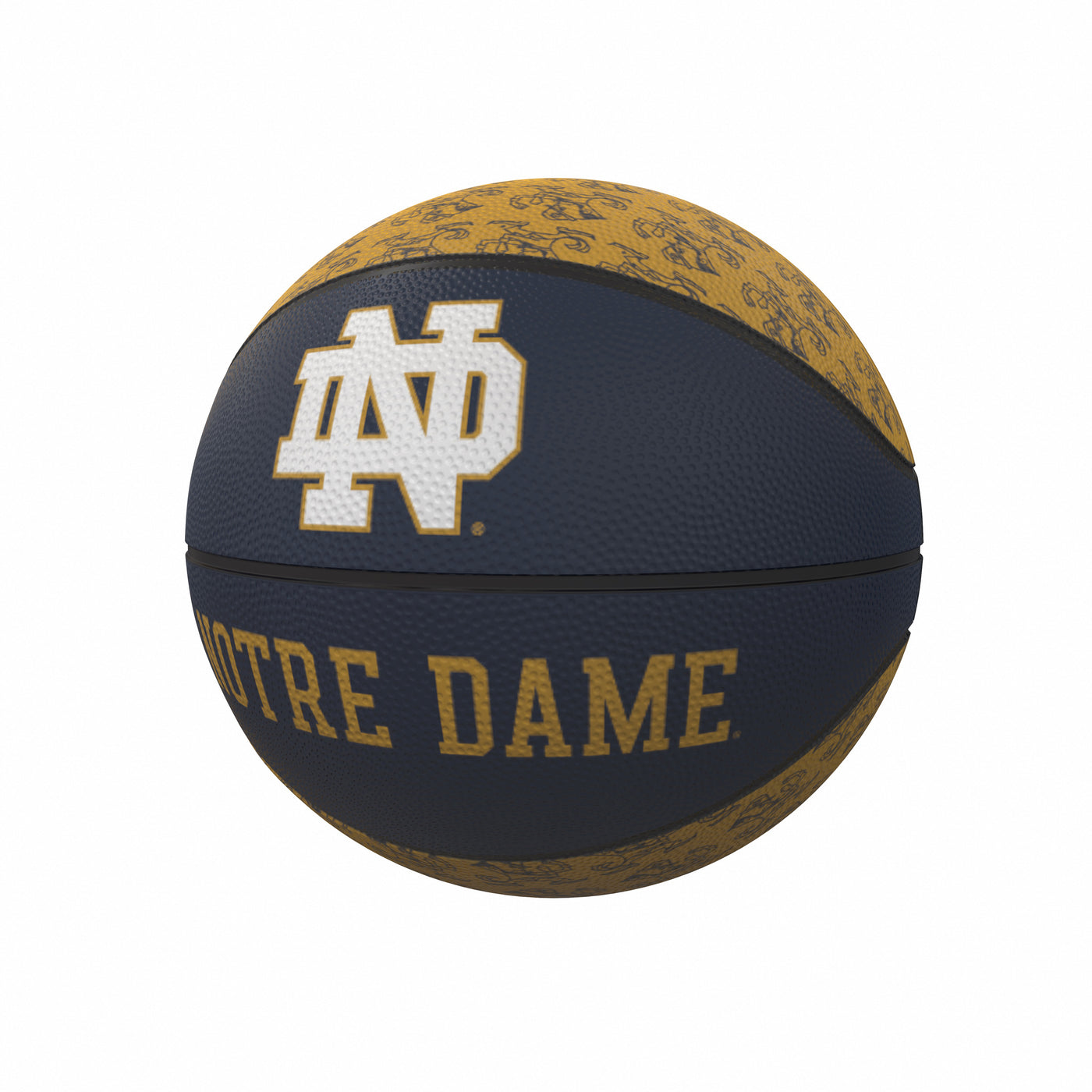 Notre Dame Repeating Logo Mini-Size Rubber Basketball