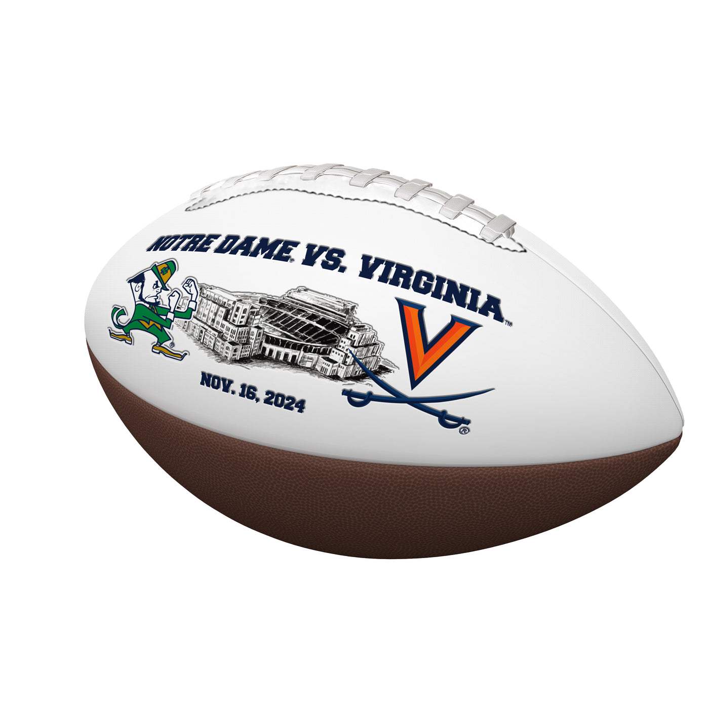 Notre Dame / Virginia 2024 Match Up Game Mini Autograph Football