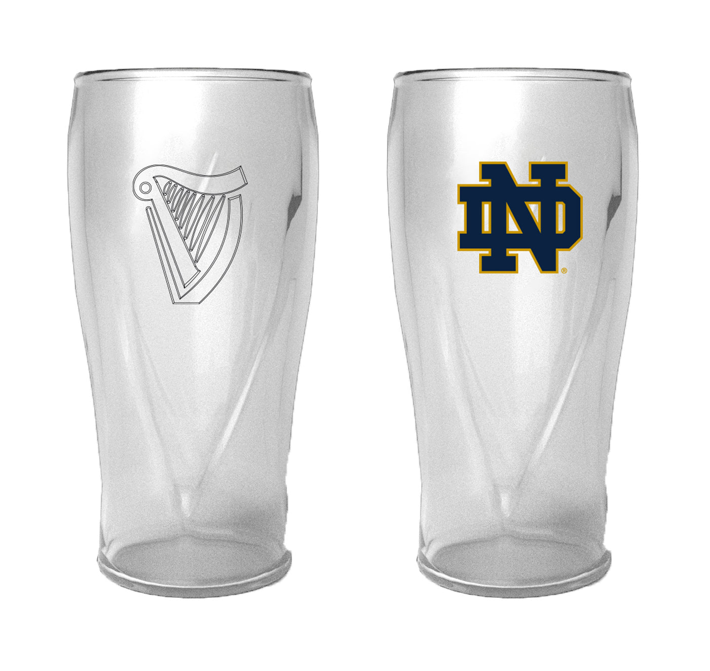 Notre Dame 16oz Guinness Harp Logo Pint Glass