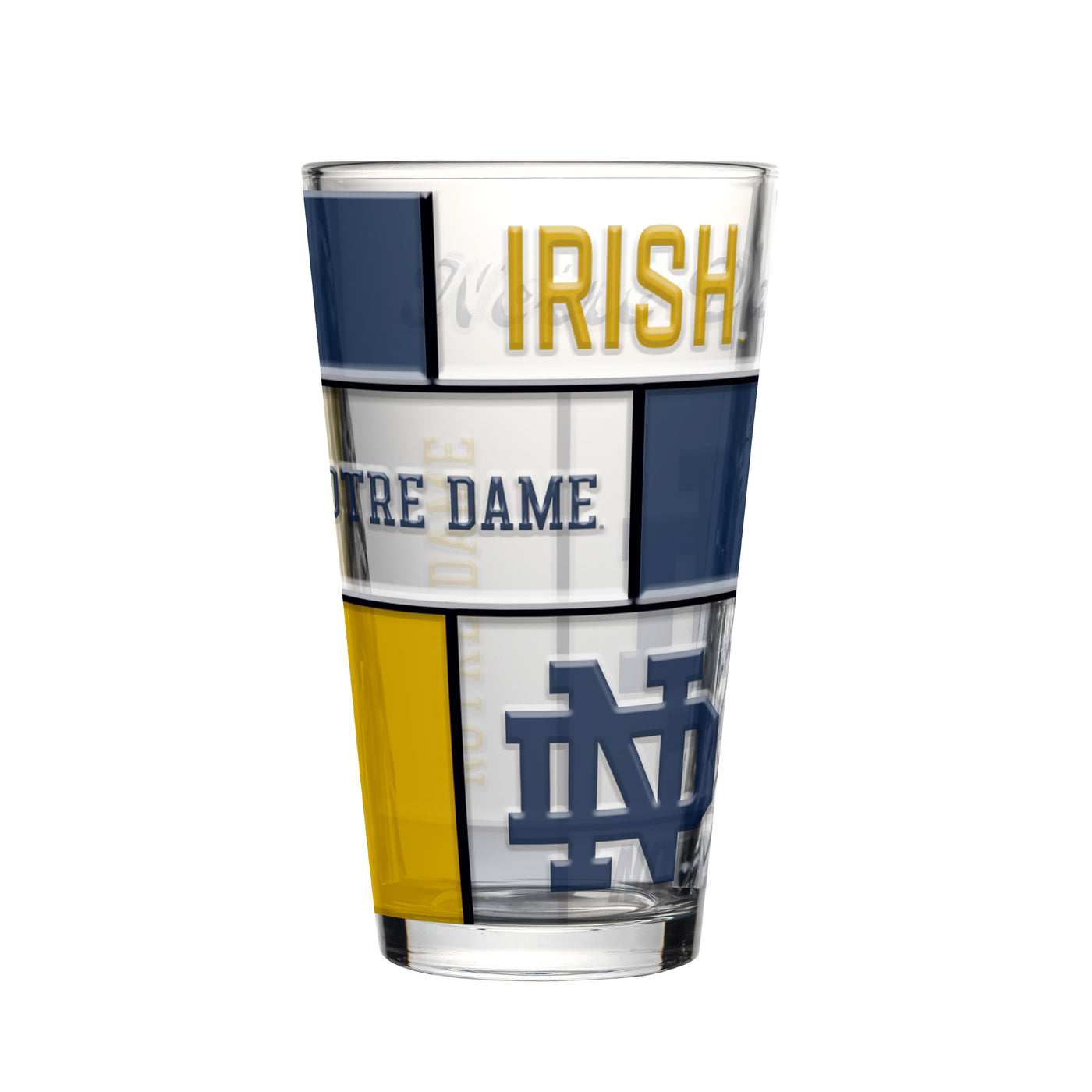 Notre Dame 16oz Quilted Stained Pint Glass