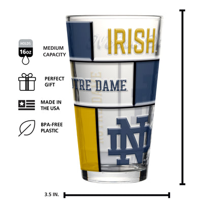 Notre Dame 16oz Quilted Stained Pint Glass