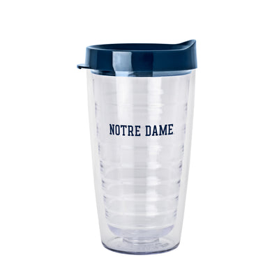 Notre Dame 16oz Flipside Dbl Wall Clear Tumbler