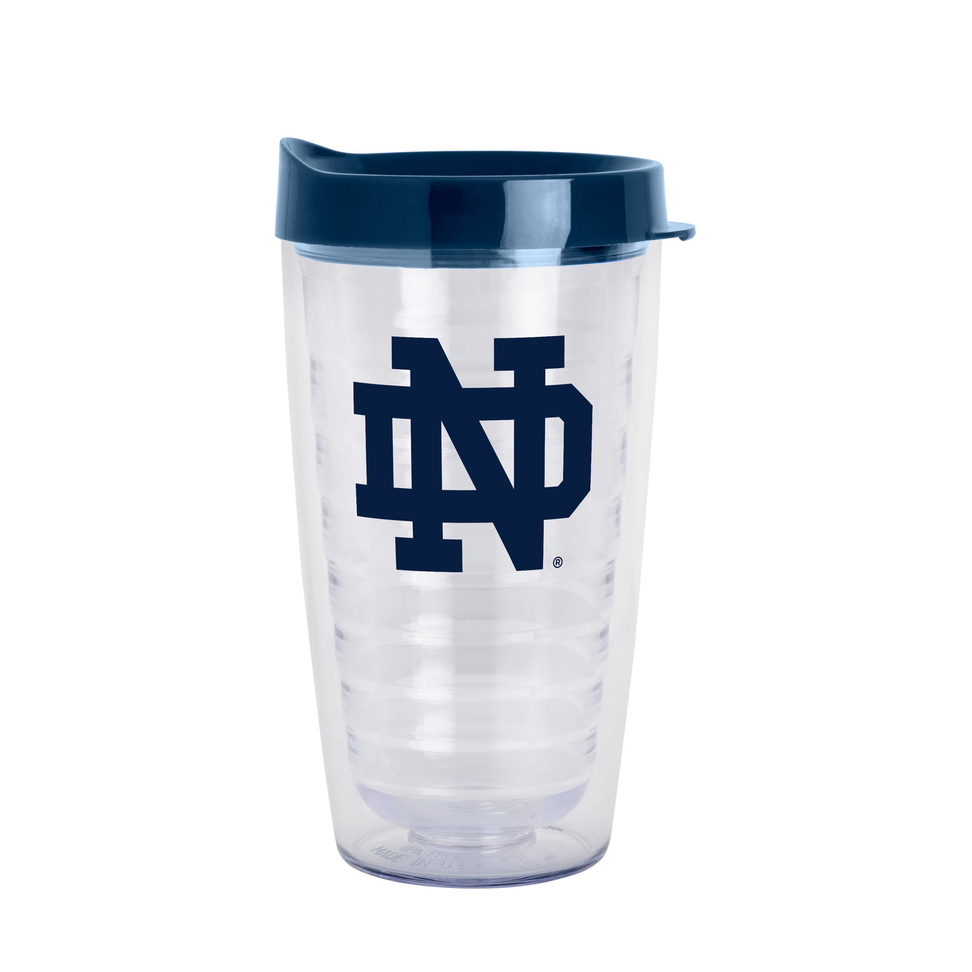 Notre Dame 16oz Flipside Dbl Wall Clear Tumbler