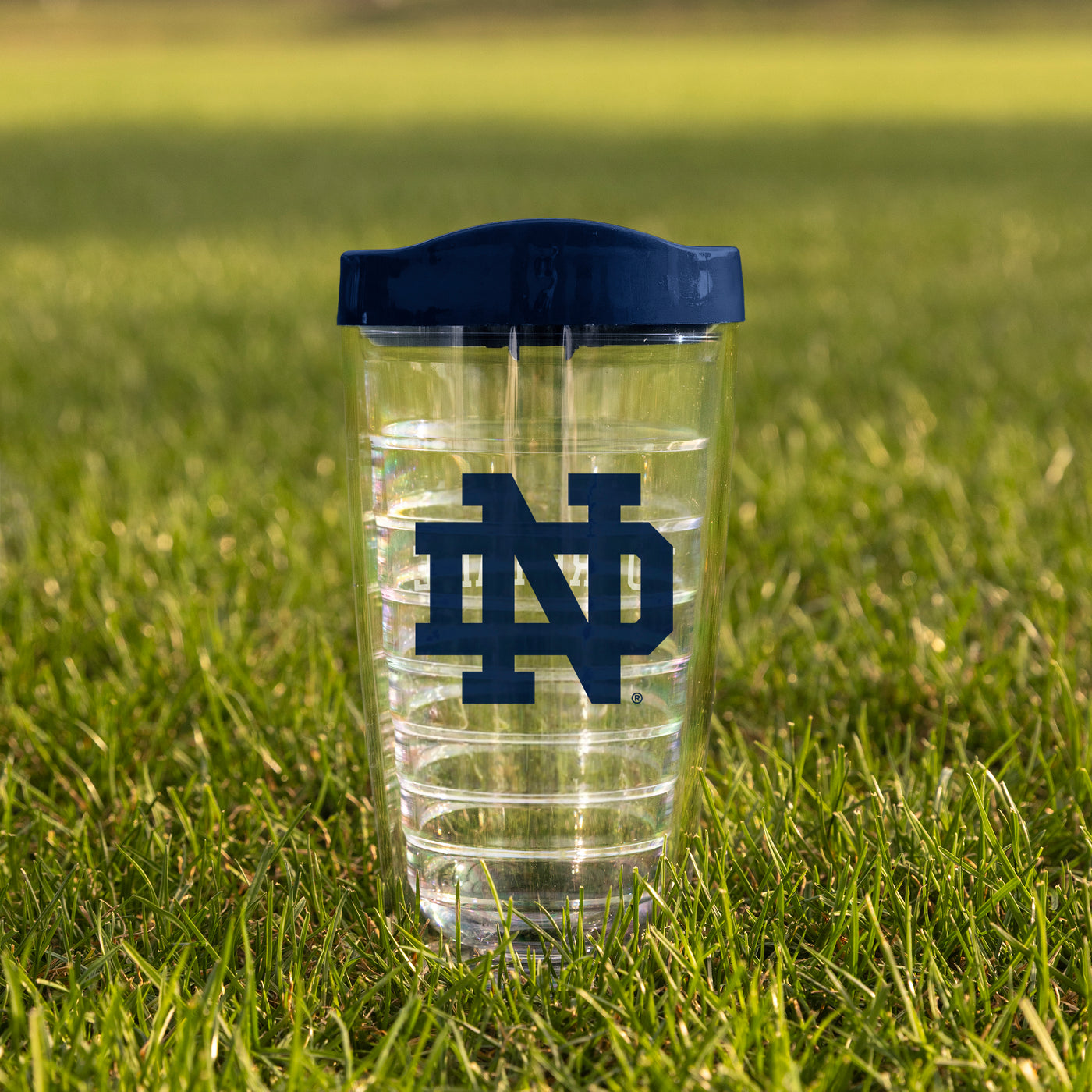 Notre Dame 16oz Flipside Dbl Wall Clear Tumbler