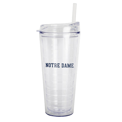 Notre Dame 22oz Flipside Dbl Wall Clear Tumbler