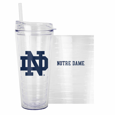 Notre Dame 22oz Flipside Dbl Wall Clear Tumbler