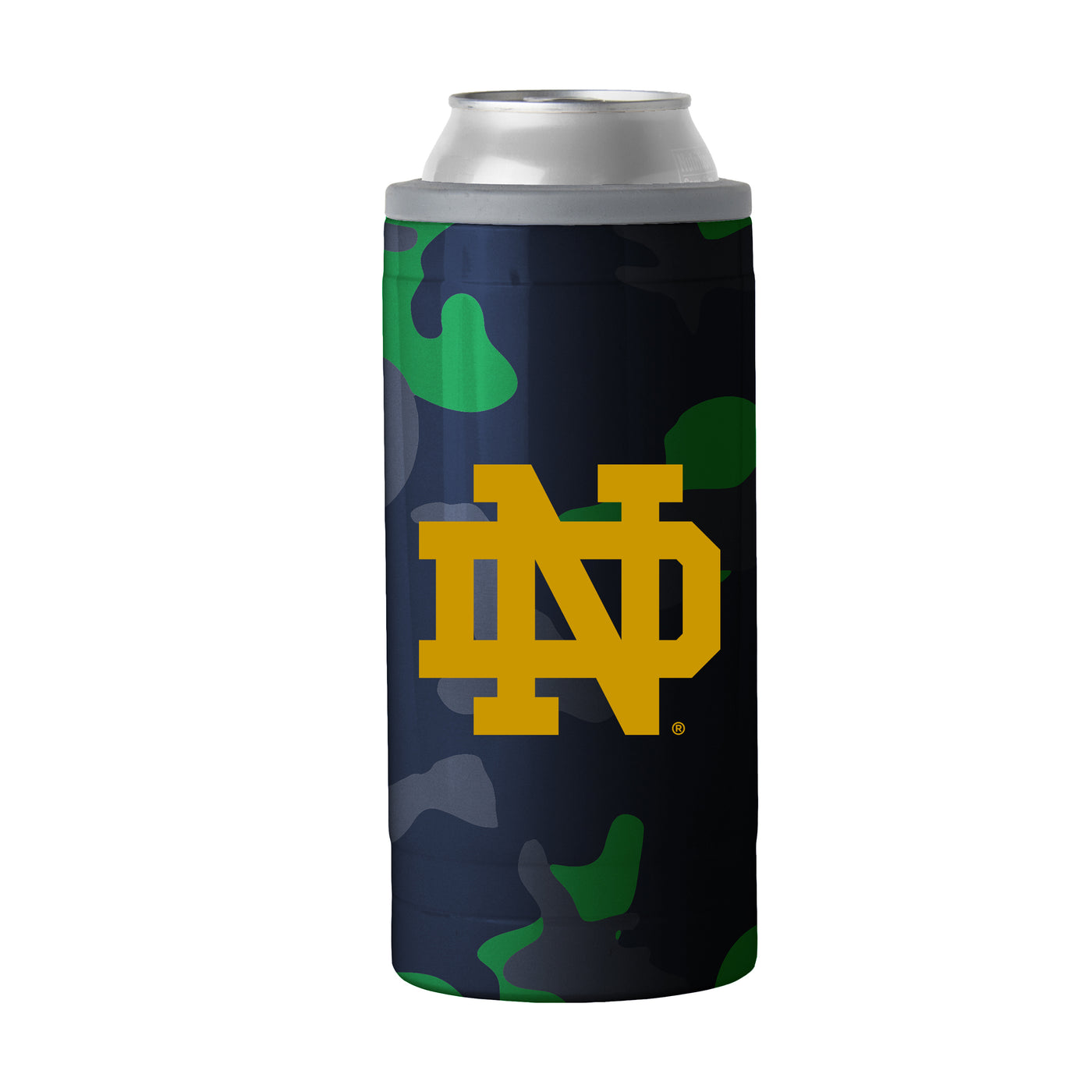 Notre Dame Camo Swagger 12oz Slim Can Coolie