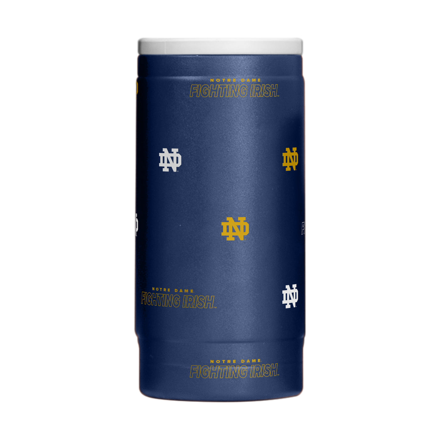 Notre Dame 12oz Step And Repeat Powdercoat SlimCan Coolie