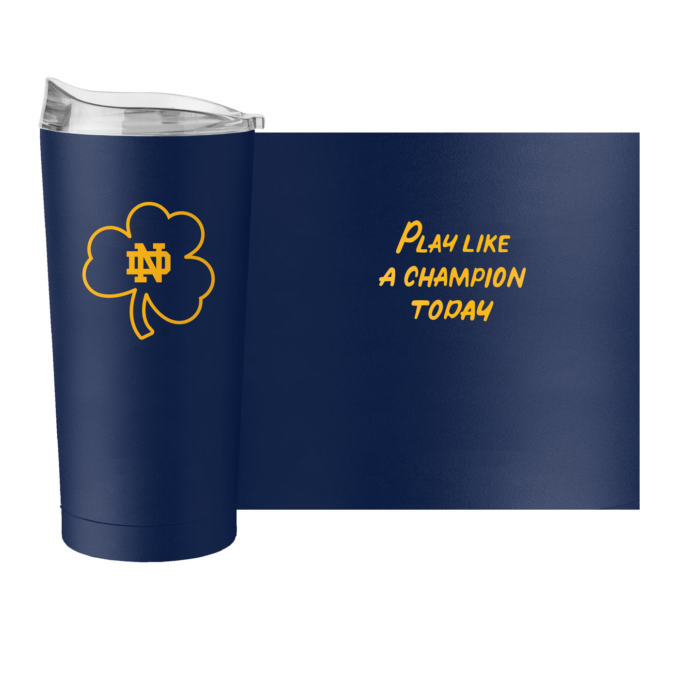 Notre Dame 20oz Play Like A Champ Navy Powder Coat Tumbler