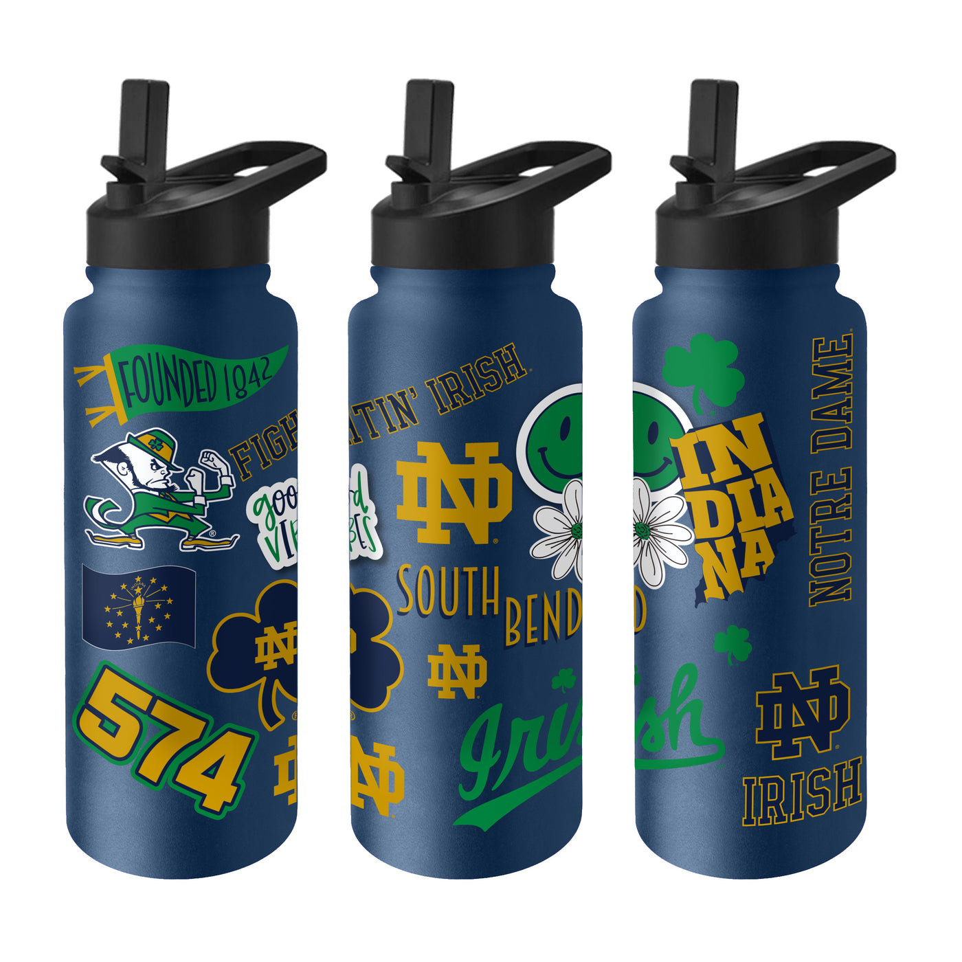 Notre Dame 34oz Team Color Native Quencher Bottle
