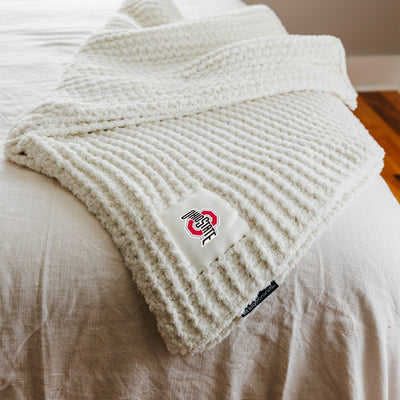 Ohio State Cable Knit Throw 50x60