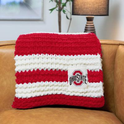 Ohio State Cable Knit Throw 50x60