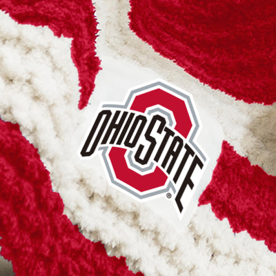 Ohio State Cable Knit Throw 50x60