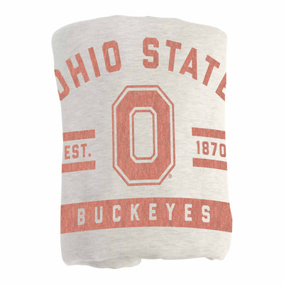 Ohio State Oatmeal Sweatshirt Blanket - Logo Brands