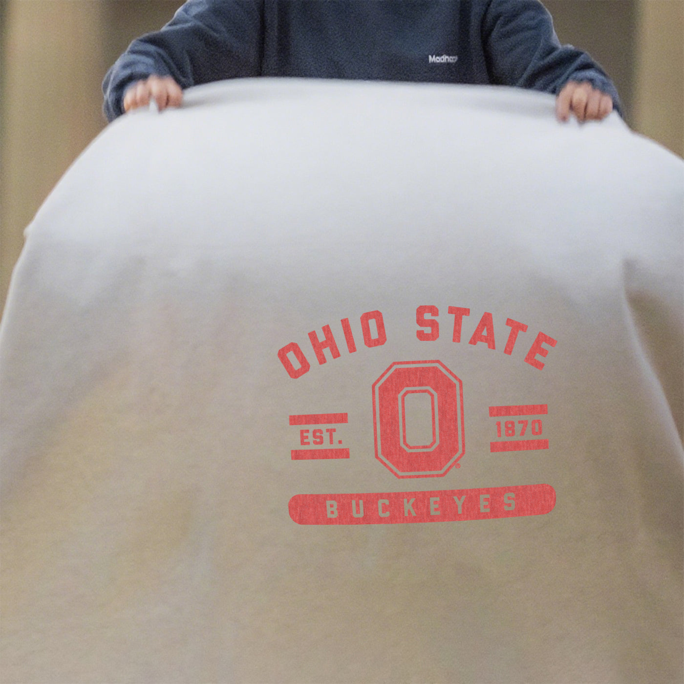 Ohio State Oatmeal Sweatshirt Blanket
