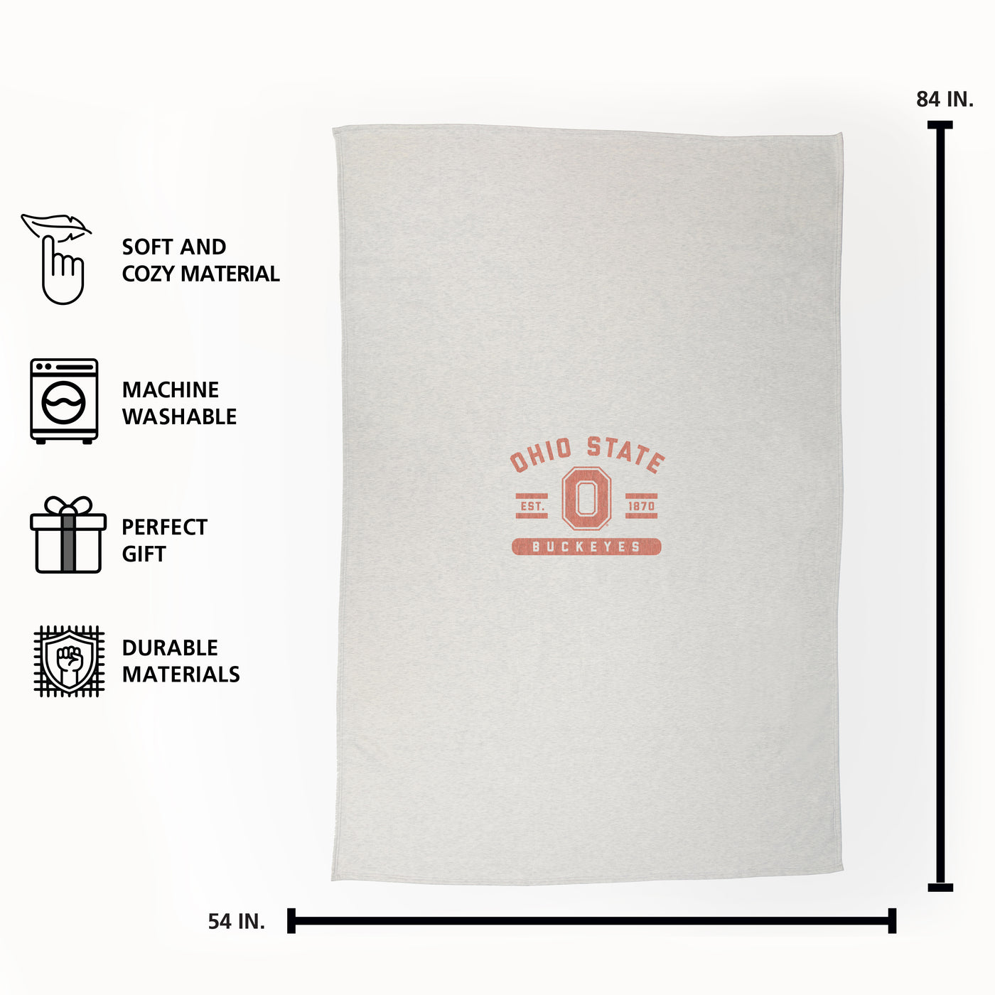 Ohio State Oatmeal Sweatshirt Blanket