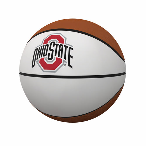 Official Ohio State autographed recreation basketball by Logo Brands with signature visible on orange basketball surface.