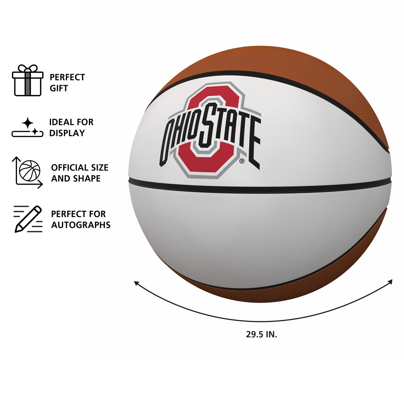 Ohio State Official-Size Autograph Basketball - Logo Brands