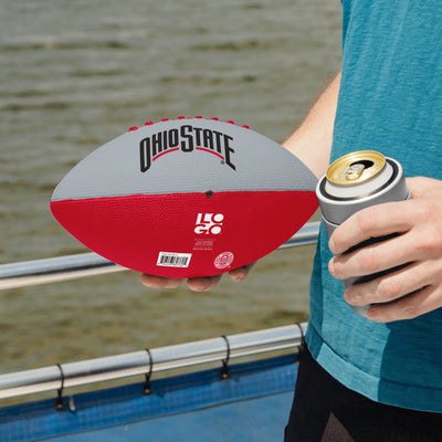 Ohio State Pinwheel Logo Junior Size Rubber Football - Logo Brands
