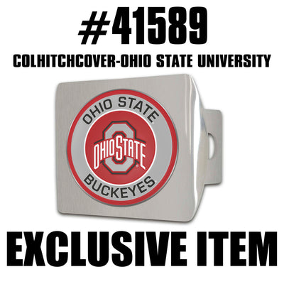 TRINITY Ohio State Color on Chrome Hitch Cover