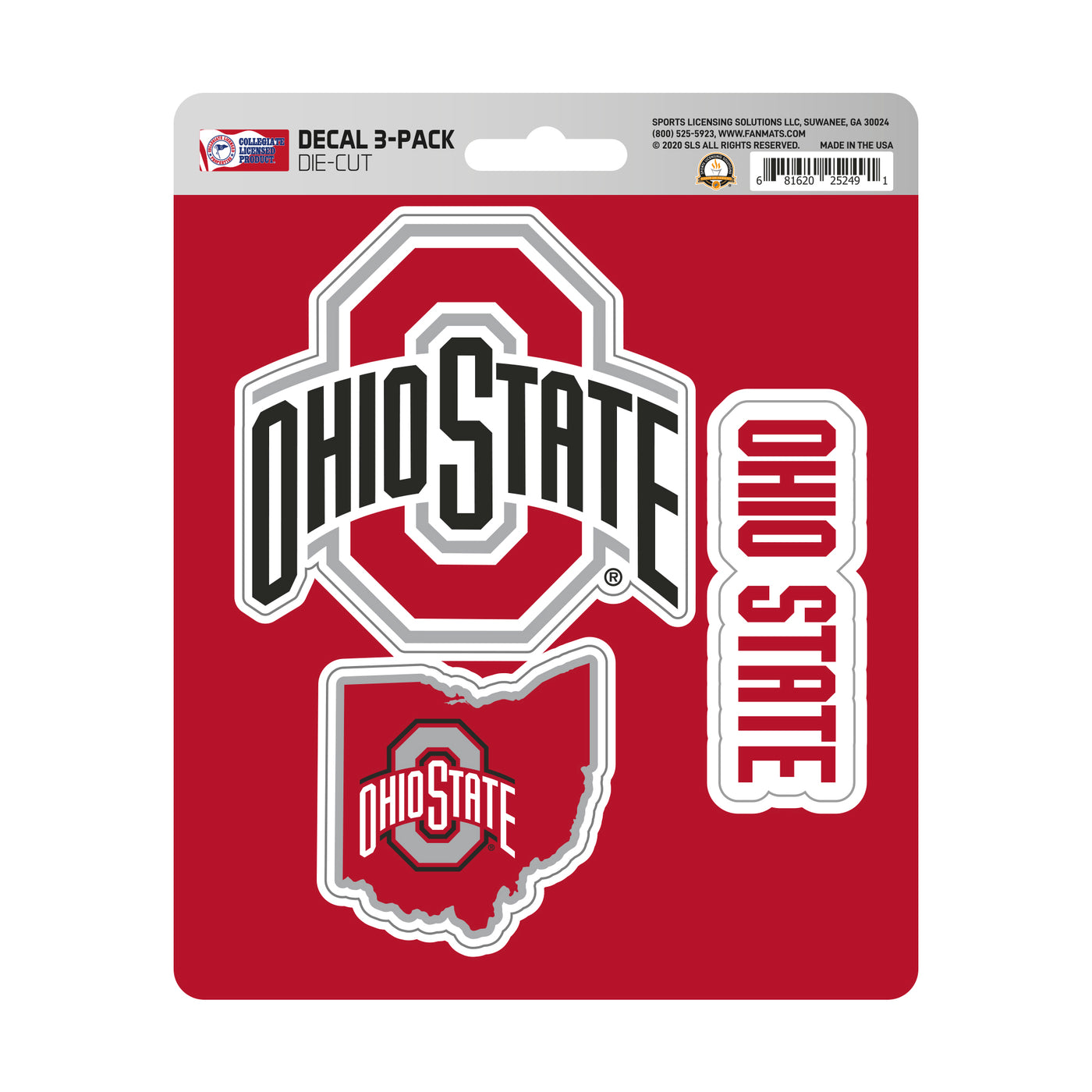 Ohio State University Decal 3-pk