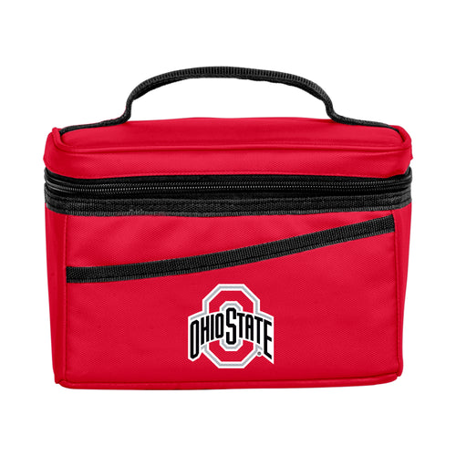 Ohio State 6-can logo cooler by Logo Brands, featuring a portable cooler with team logo and vibrant design.