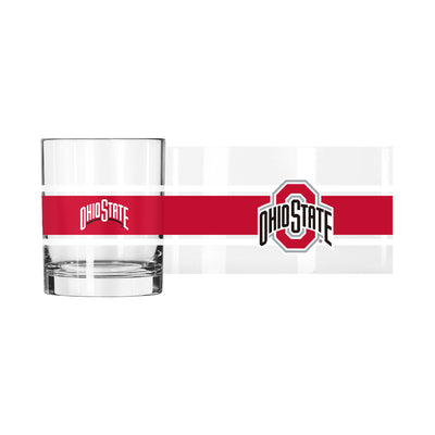 Ohio State 14oz Stripe Rocks Glass