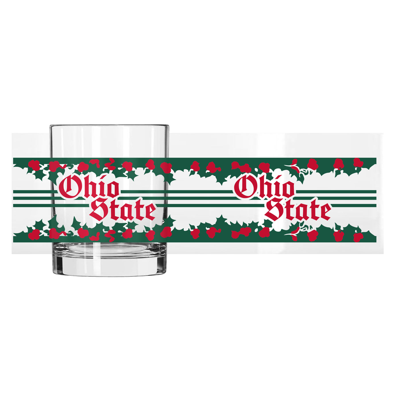 Ohio State 14oz Holiday Rocks Glass