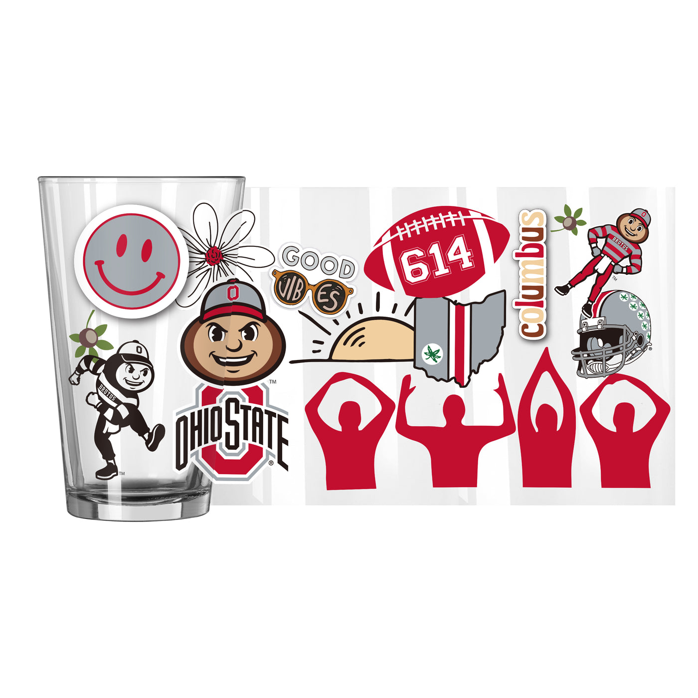 Ohio State 16oz Native Pint Glass