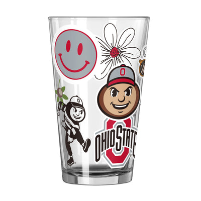 Ohio State 16oz Native Pint Glass - Logo Brands