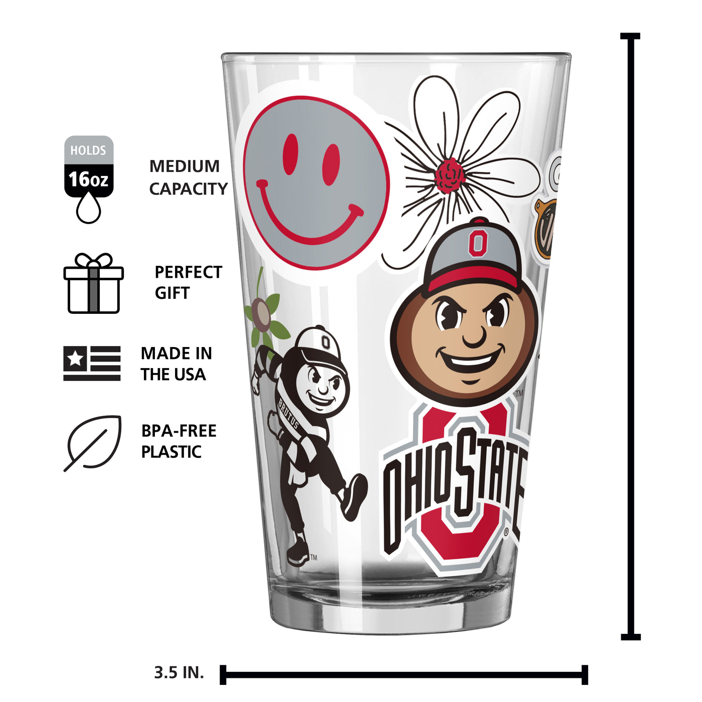 Ohio State 16oz Native Pint Glass