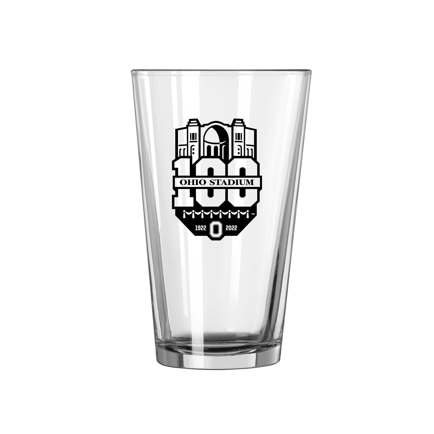Ohio State 100th Anniversary 1 Color 16oz Pint Glass - Logo Brands