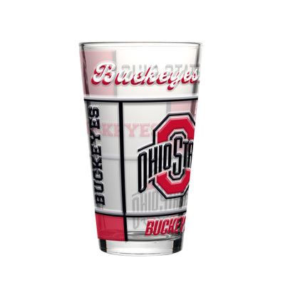 Ohio State 16oz Quilted Stained Pint Glass