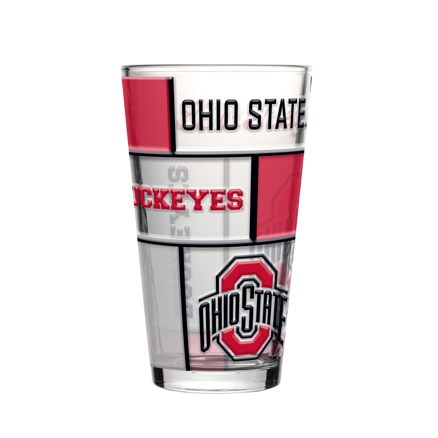 Ohio State 16oz Quilted Stained Pint Glass