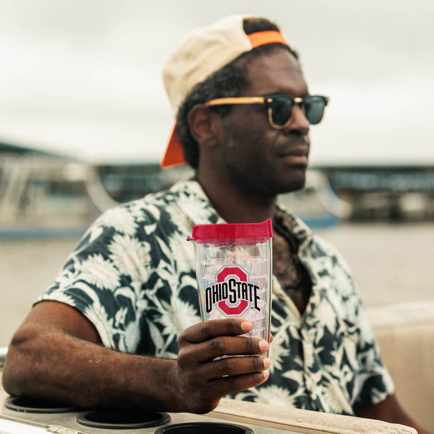 Ohio State 16oz Flipside Dbl Wall Clear Tumbler