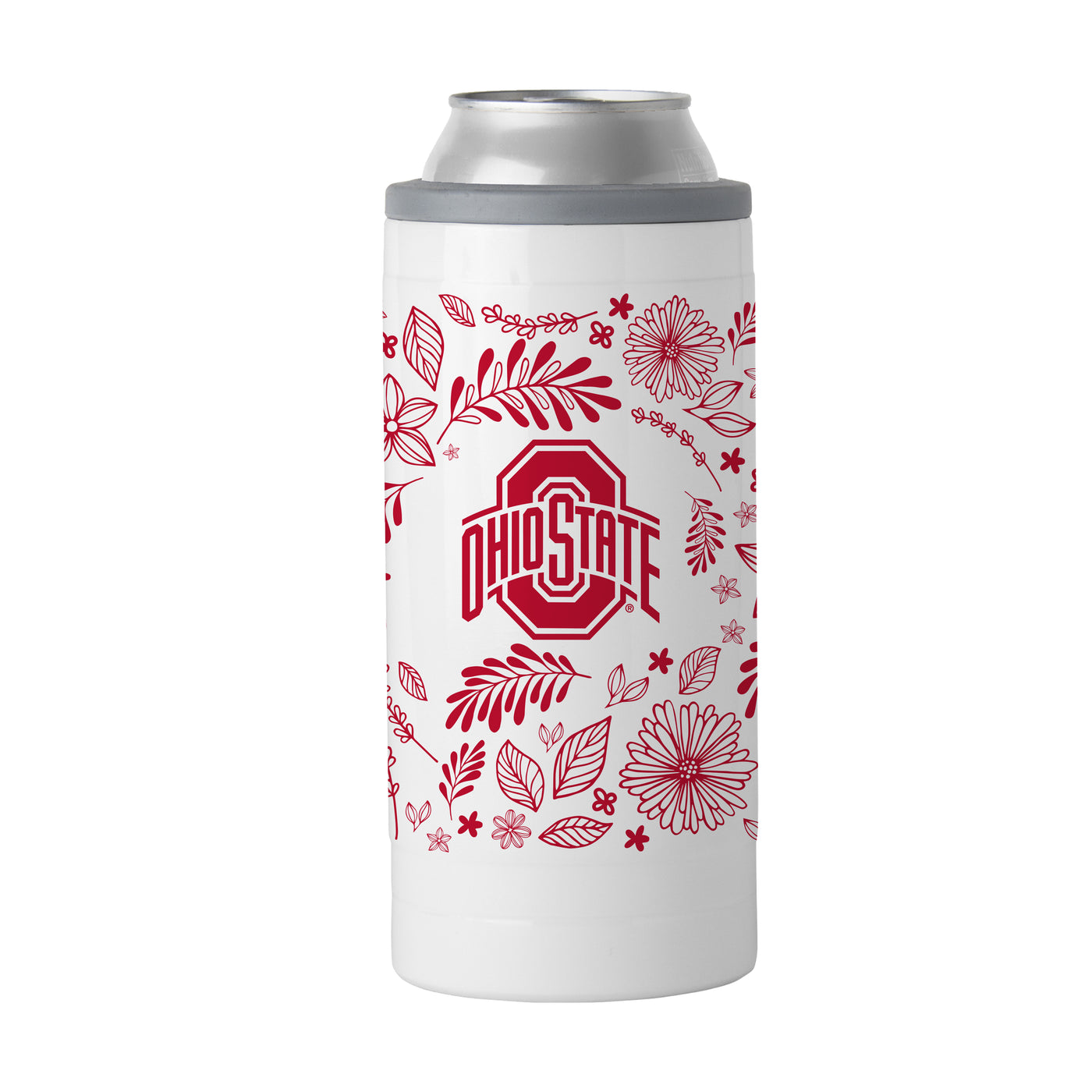 Ohio State 12oz Botanical Slim Can Coolie